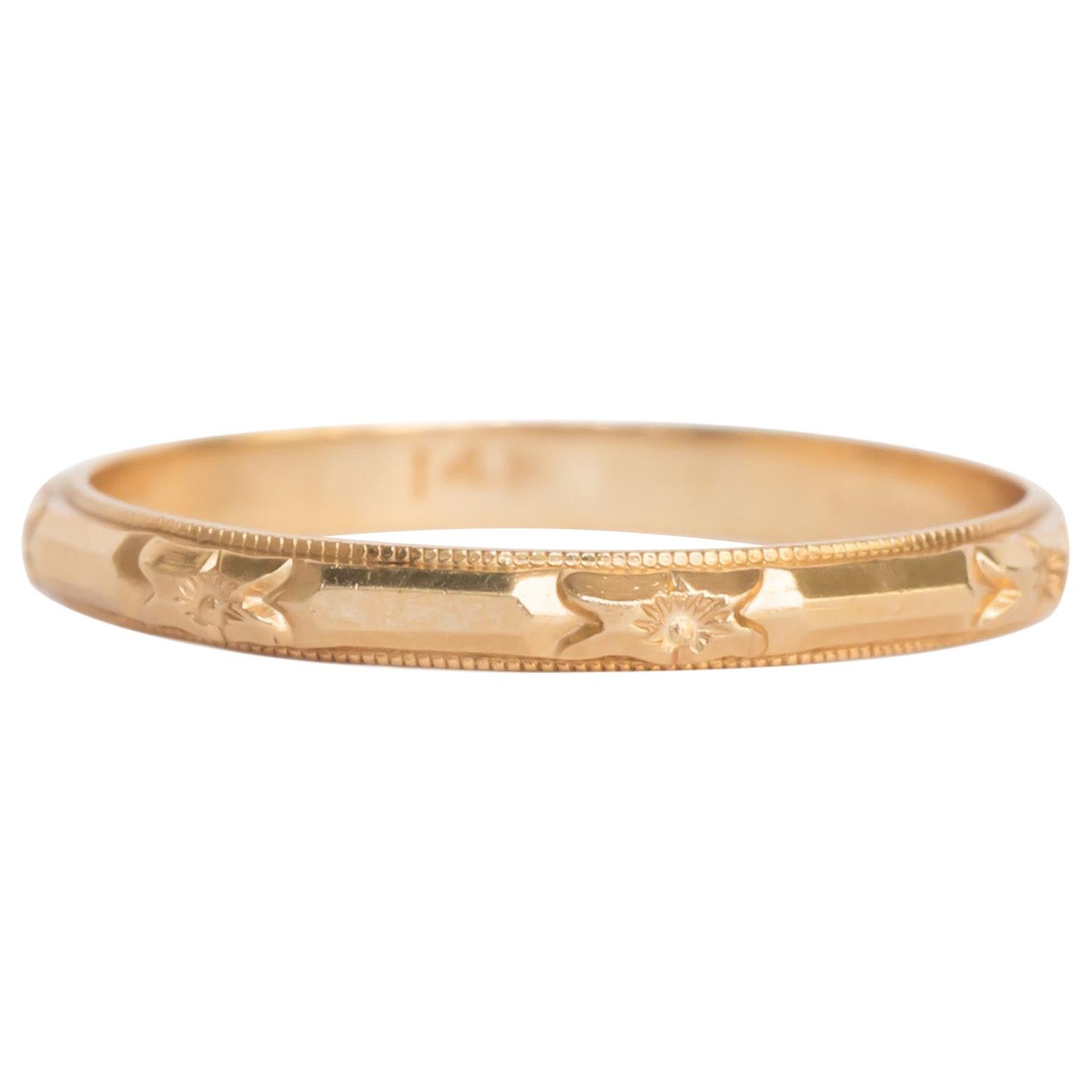 Yellow Gold Wedding Band For Sale