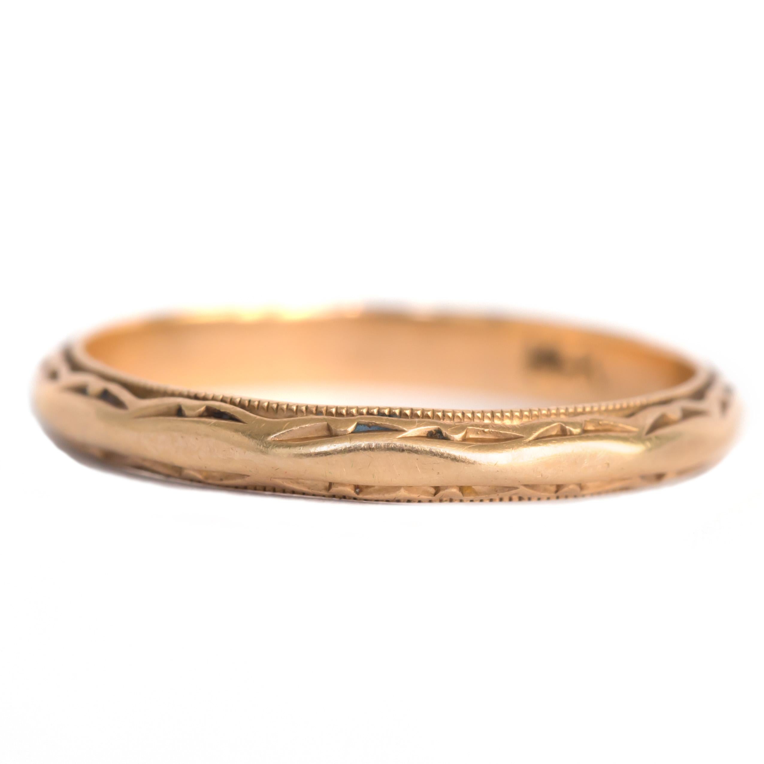 Yellow Gold Wedding Band For Sale