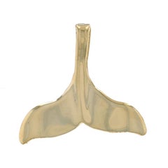 Yellow Gold Whale Tail Pendant - 14k Marine Life