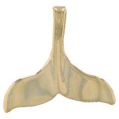 Yellow Gold Whale Tail Pendant - 14k Marine Life