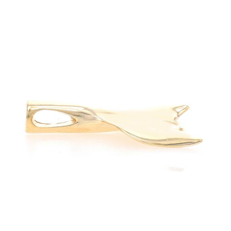 Yellow Gold Whale Tail Slide Pendant - 14k Ocean Life In Excellent Condition For Sale In Greensboro, NC