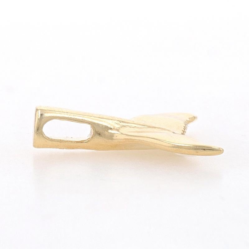 Yellow Gold Whale Tail Slide Pendant - 14k Ocean Life Sea In Excellent Condition For Sale In Greensboro, NC