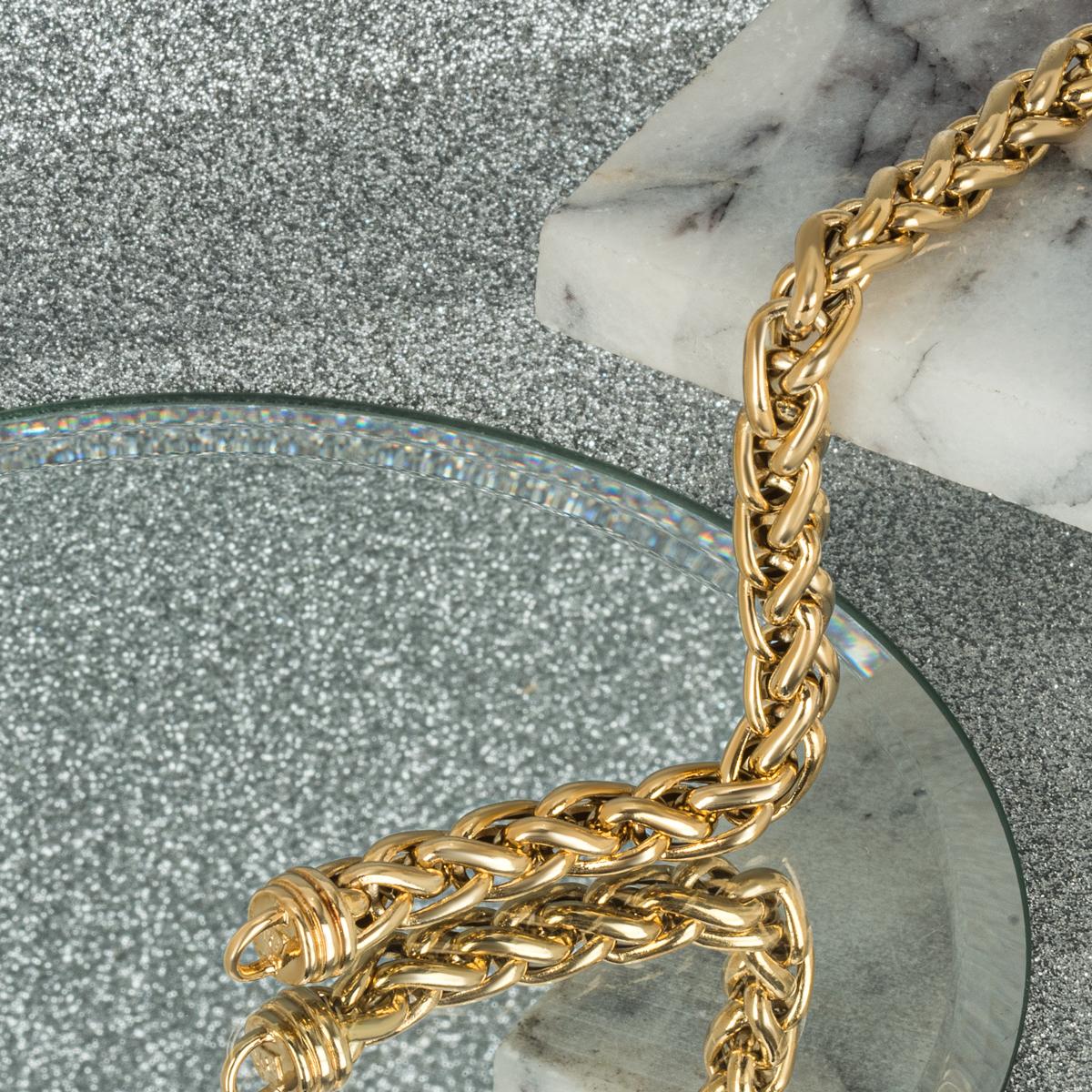 Yellow Gold Wheat Chain Bracelet For Sale 3