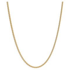 Yellow Gold Wheat Chain Necklace 16 1/2" - 18k Italy