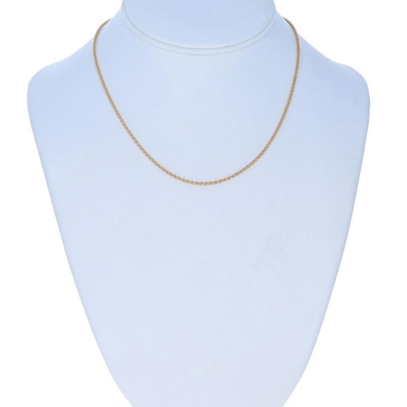 Collier de chaîne de blé en or jaune 16 1/4