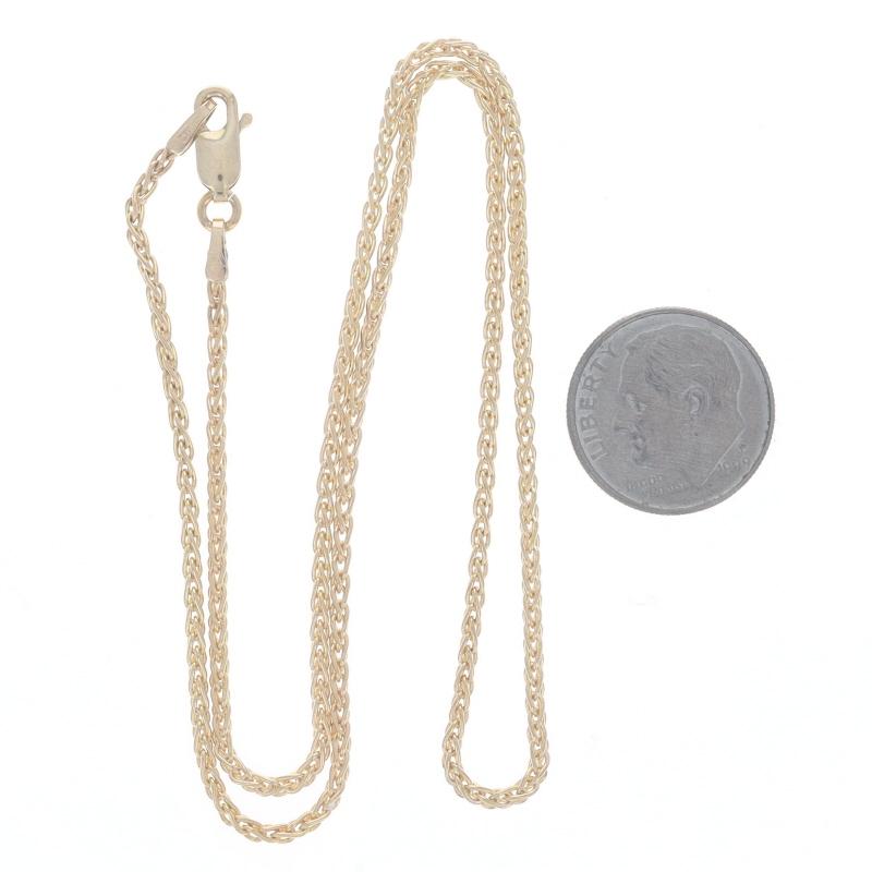 Collier de chaîne de blé en or jaune 16 1/4