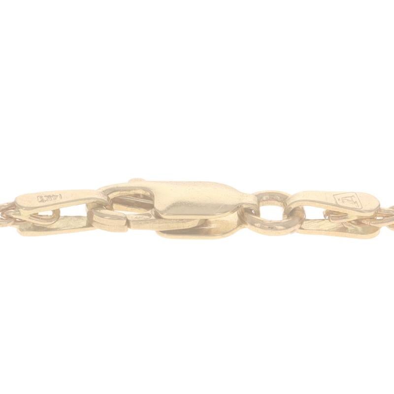 Collier de chaîne de blé en or jaune 16 1/4