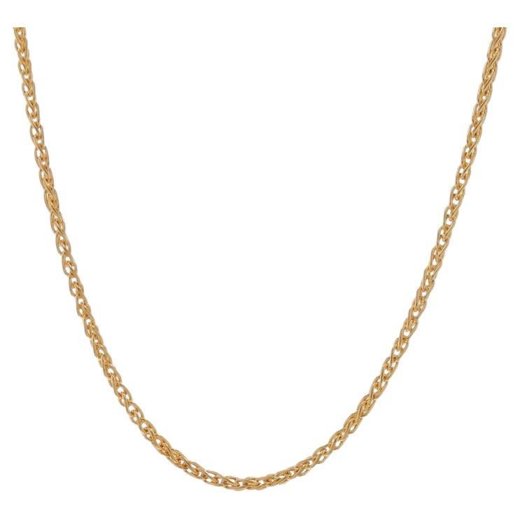 Collier de chaîne de blé en or jaune 16 1/4" 14k Italie en vente