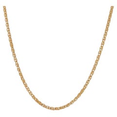 Yellow Gold Wheat Chain Necklace 16 1/4" 14k Italy