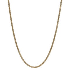 Yellow Gold Wheat Chain Necklace 18" - 18k