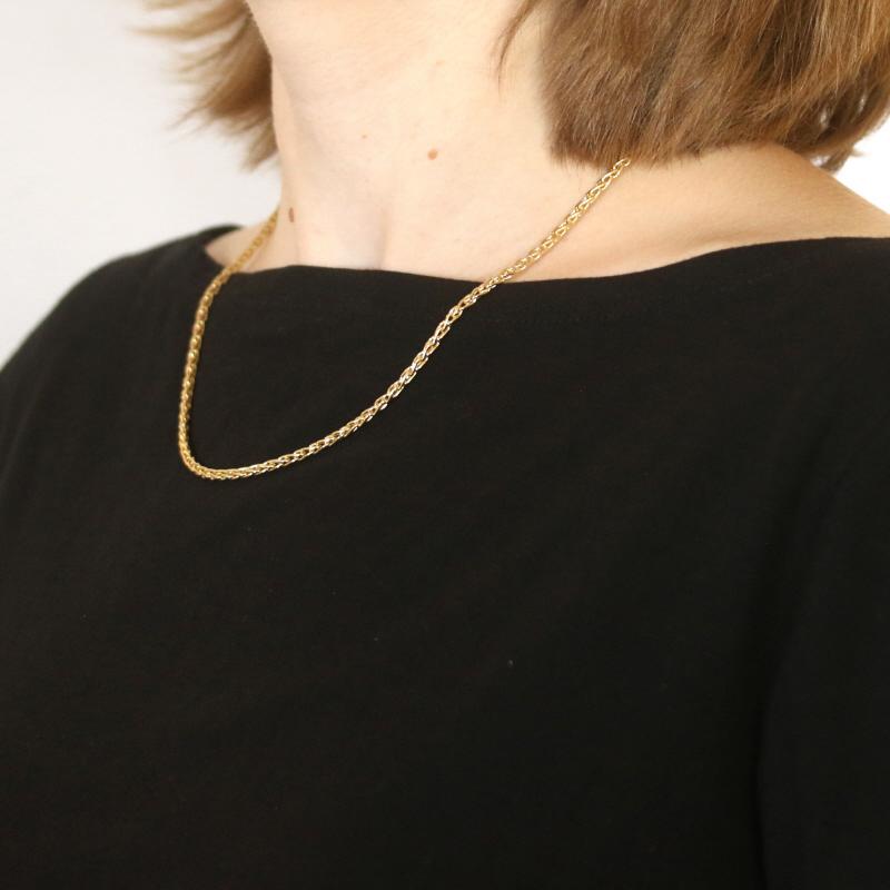 Women's or Men's Yellow Gold Wheat Chain Necklace 18 3/4