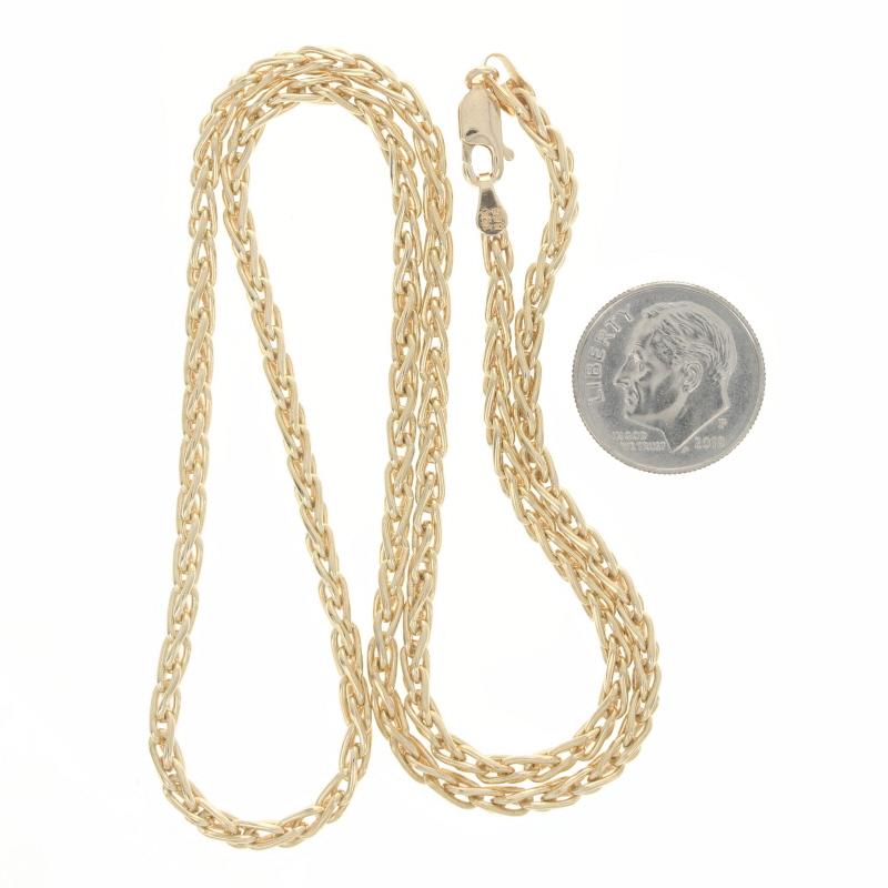 Yellow Gold Wheat Chain Necklace 18 3/4