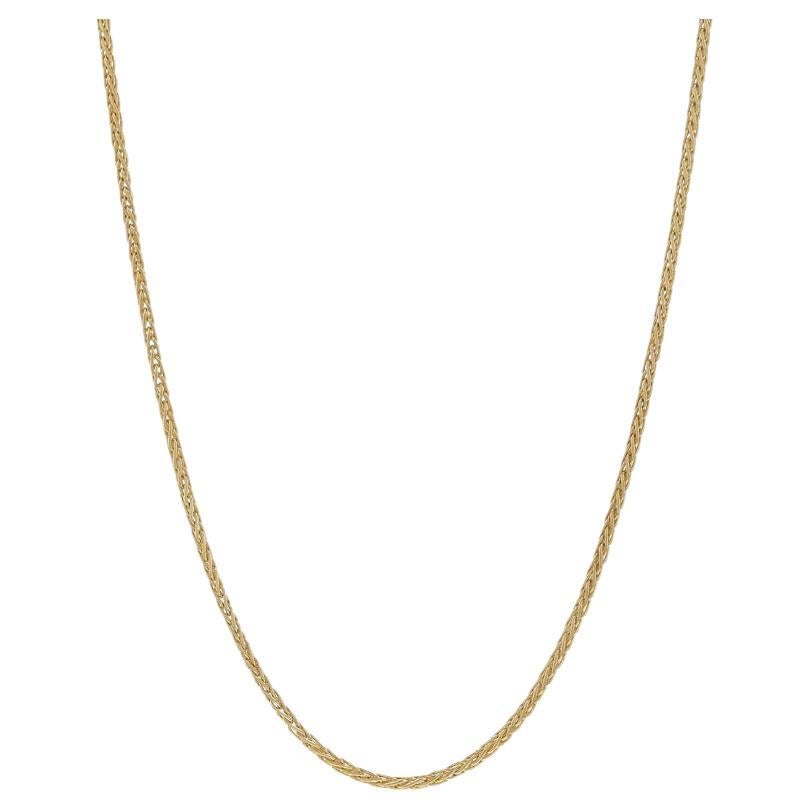 Yellow Gold Wheat Chain Necklace 20 1/2" - 14k Italy