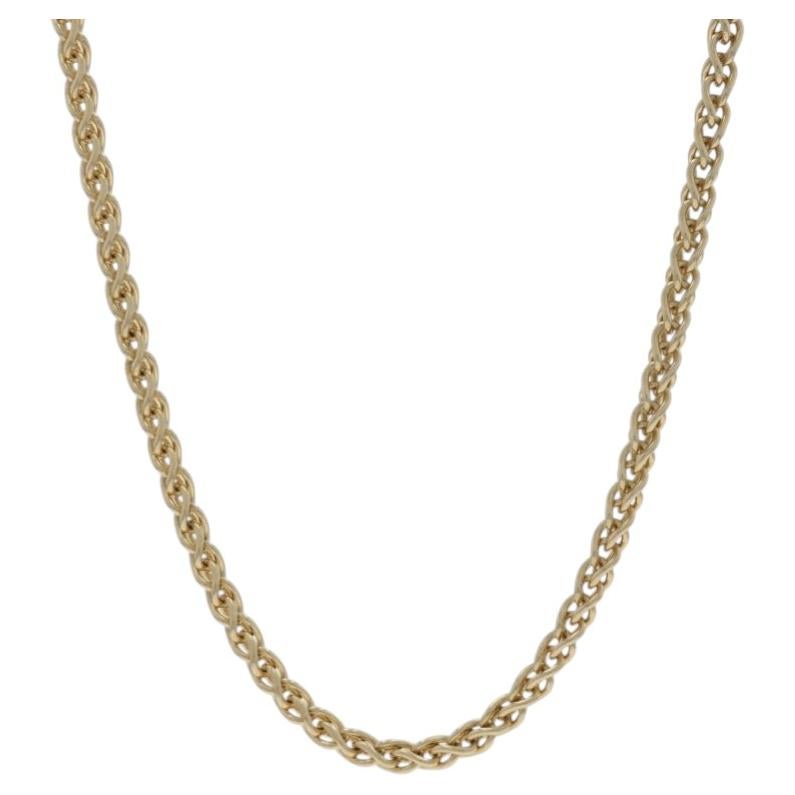 Collar de cadena de trigo de oro amarillo 22 3/4" - 14k