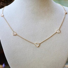 Yellow Gold White brilliant- and Rose-cut Diamond Pavé Necklace