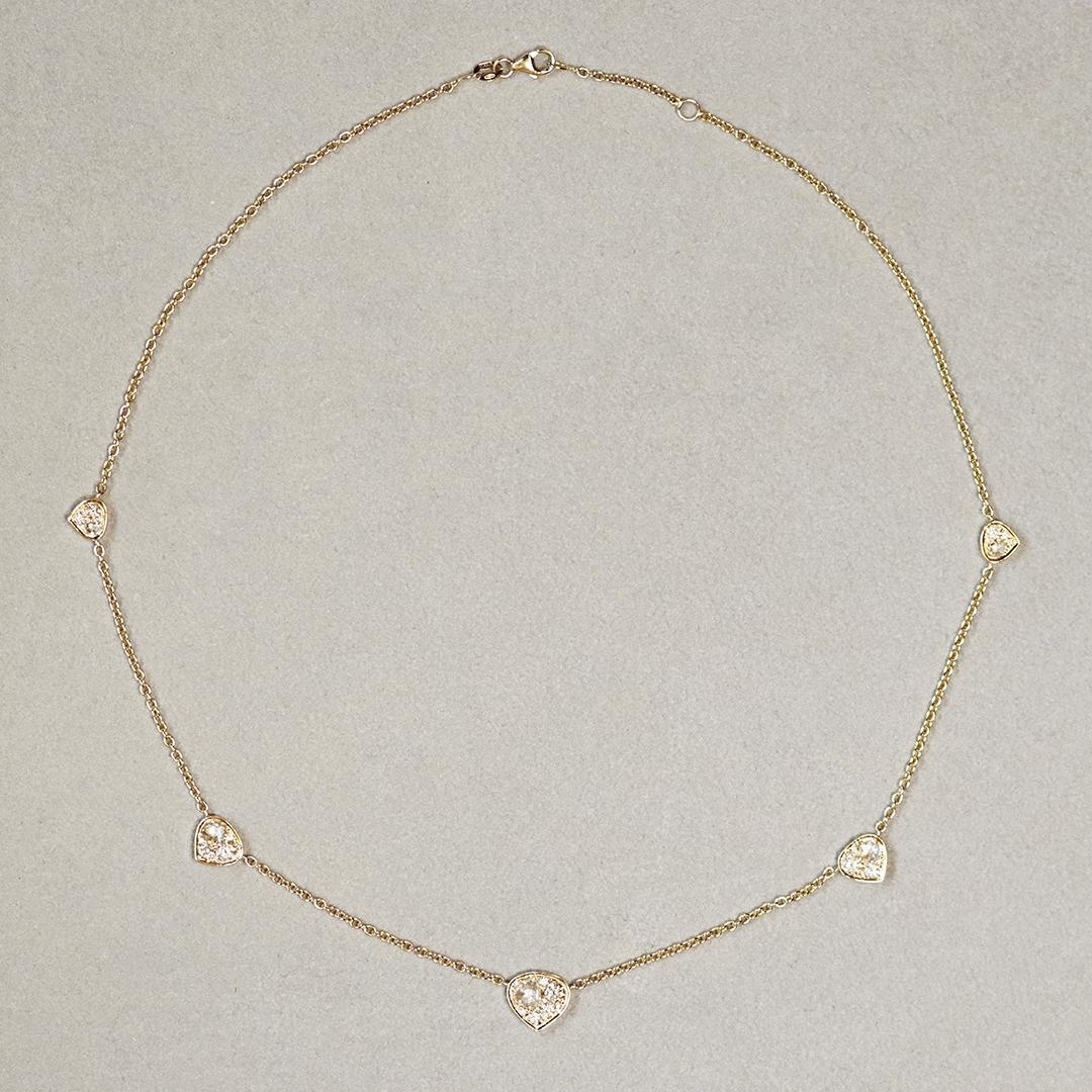 De las mujeres Yellow Gold White brilliant- and Rose-cut Diamond Pavé Necklace en venta