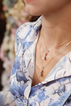 Yellow Gold White Diamond Pave Chess Queen Necklace