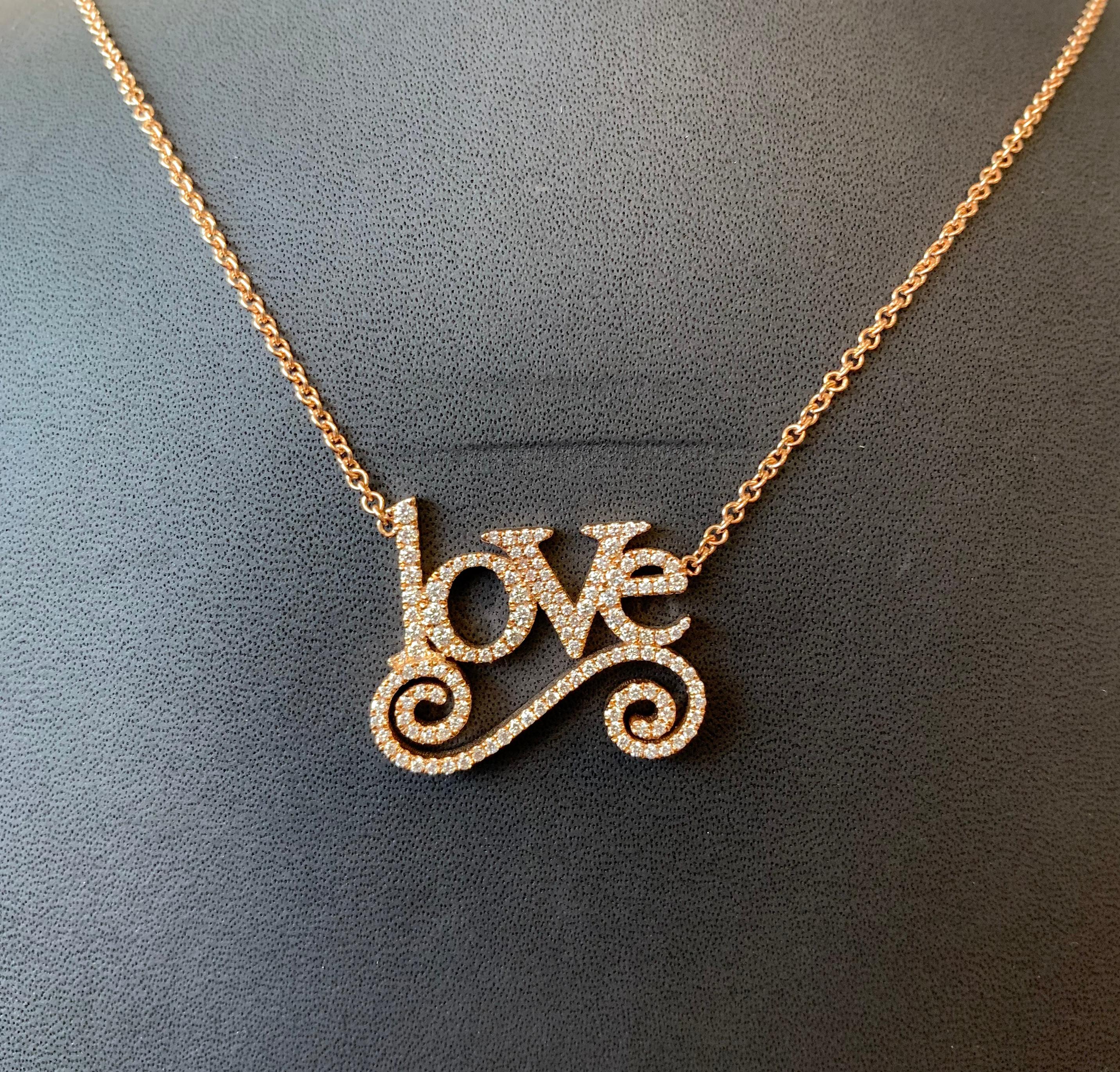 The Love Pendant
White Diamonds set on Rose Gold.
Crafted to order. Please allow up to 3 weeks for delivery.