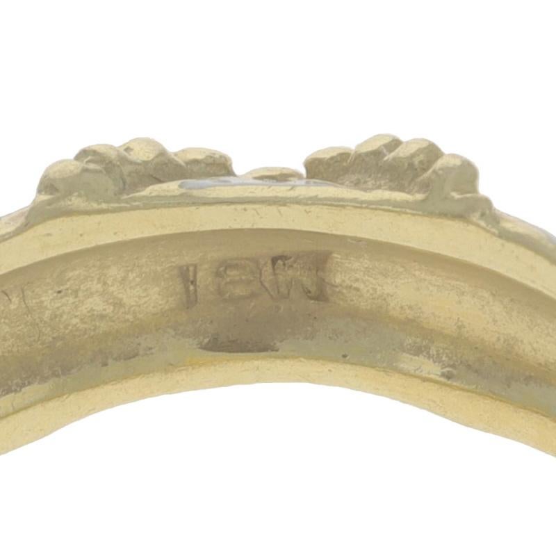 Anello a corda X in oro giallo e smalto bianco - Anello nautico 18k Sz 54 1/2 in vendita 3