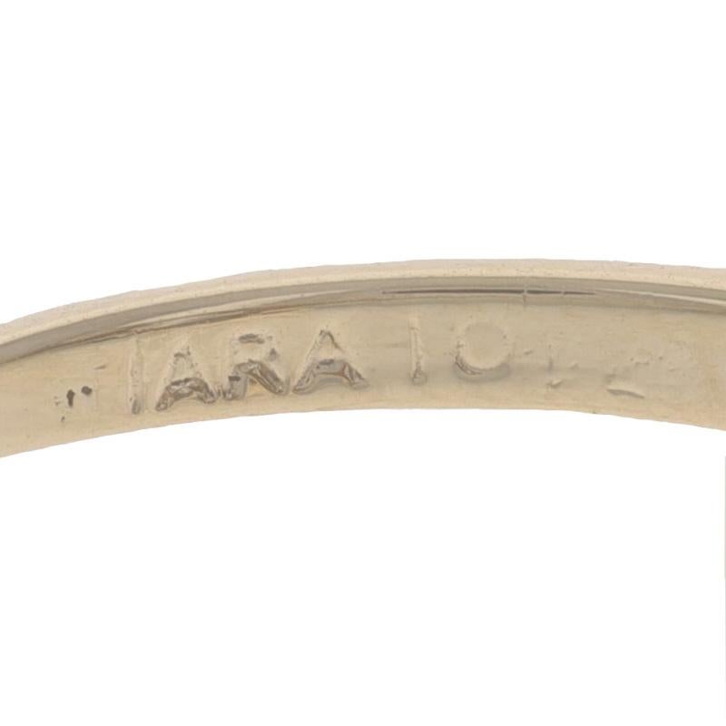 Anello Bypass a tre pietre in oro giallo con zaffiro bianco vintage 10k rotondo 1,48ctw in vendita 2