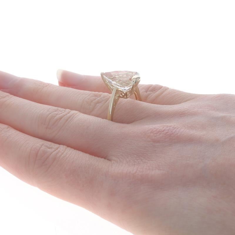 De las mujeres Anillo Solitario de Cóctel de Topacio Blanco de Oro Amarillo - 10k Trillón 6.17ct en venta