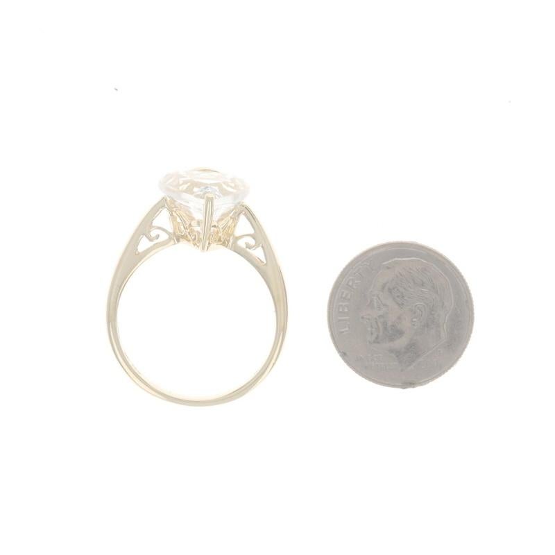 Anillo Solitario de Cóctel de Topacio Blanco de Oro Amarillo - 10k Trillón 6.17ct en venta 1