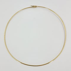 Yellow Gold Wire Choker Necklace