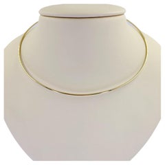 Yellow Gold Wire Choker Necklace