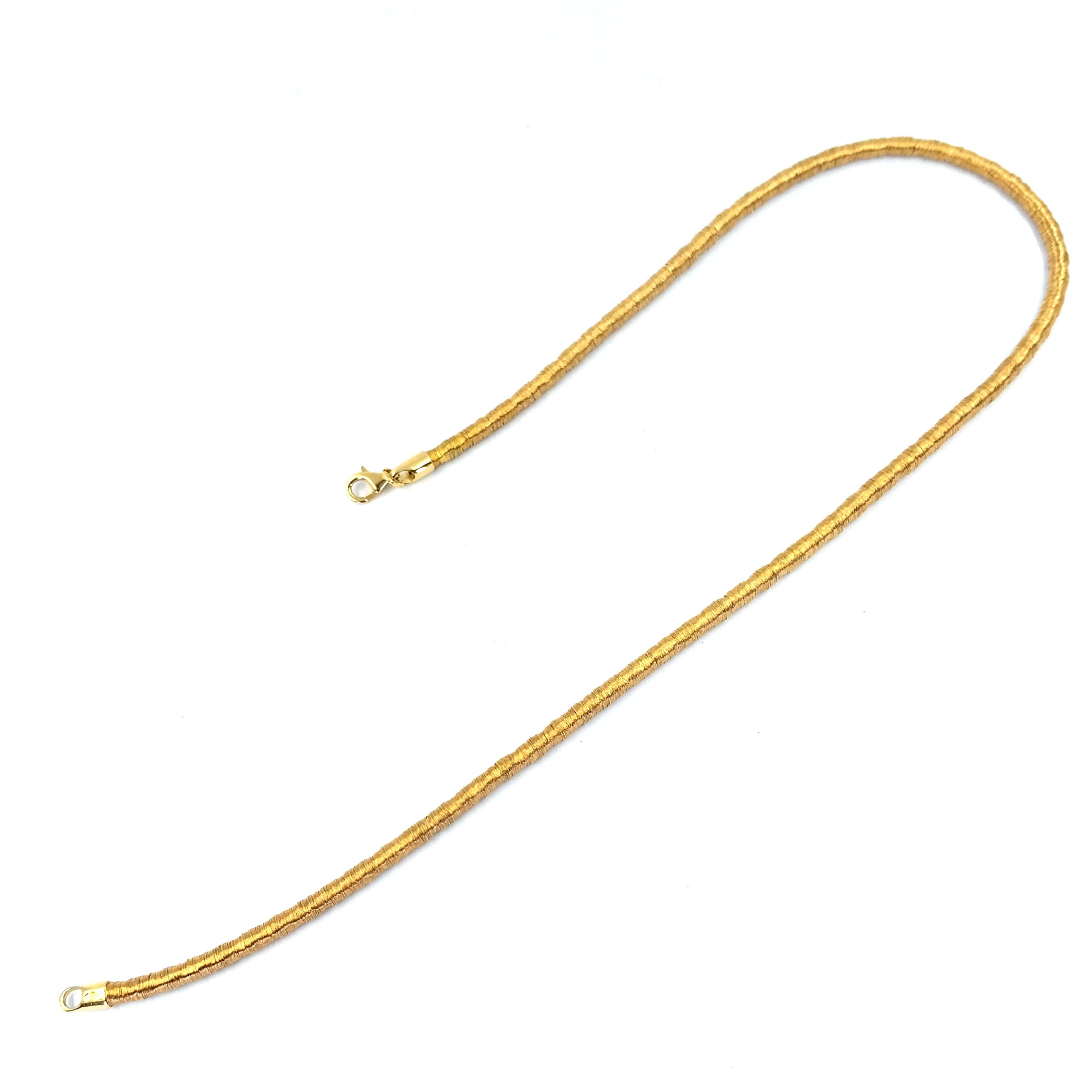 Yellow Gold Wire Wrap Necklace For Sale 3