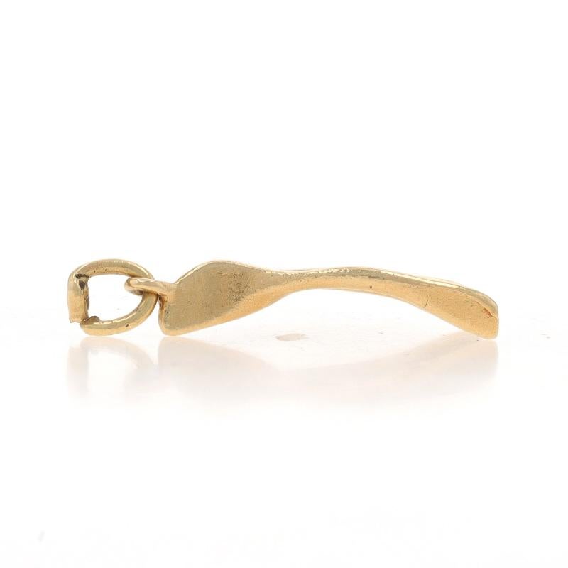 Yellow Gold Wishbone Charm - 14k Good Luck Pendant In Excellent Condition For Sale In Greensboro, NC