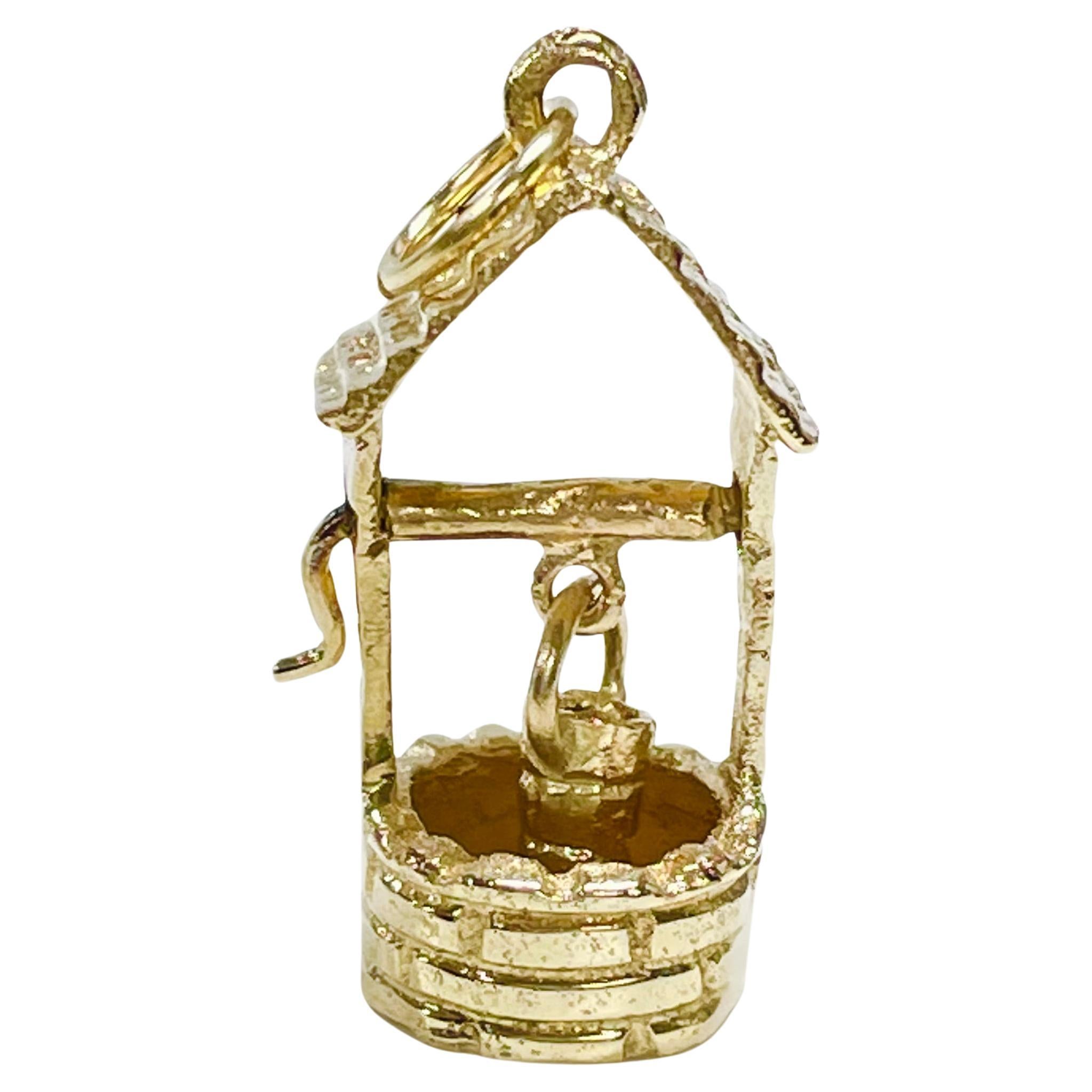 Yellow Gold Wishing Well Pendant For Sale