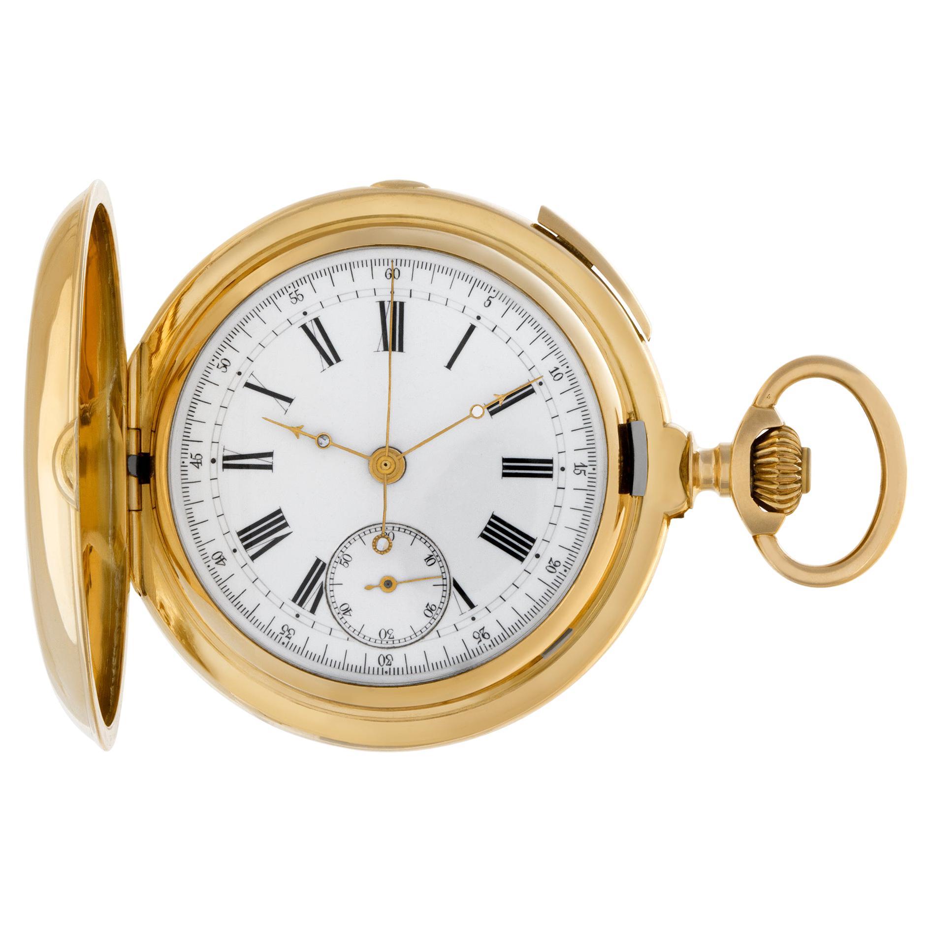 Or jaune avec fonction de chronographe et de correspondance des quarts d'heures