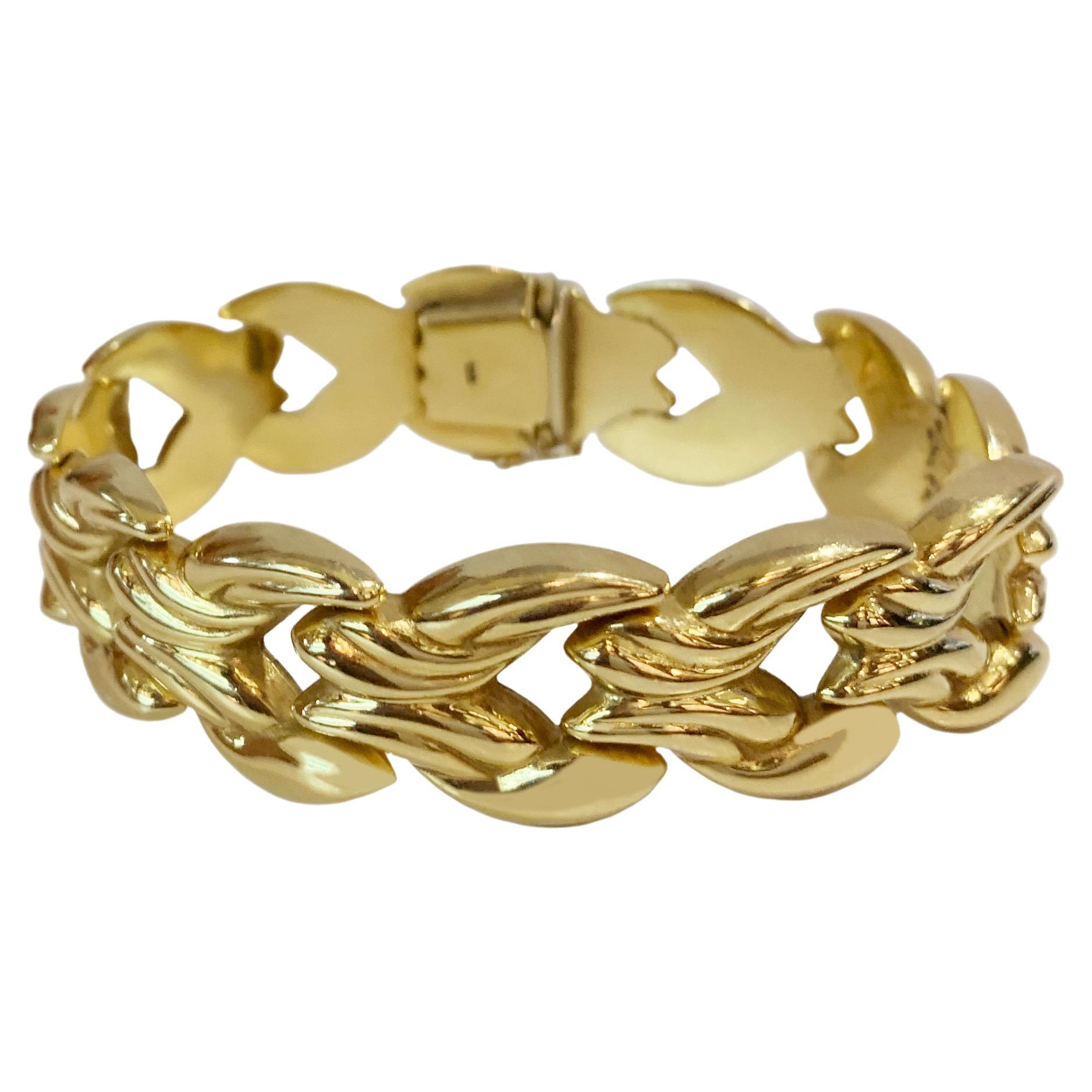Yellow Gold Women Link Bracelet For Sale