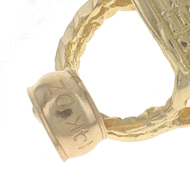 Gewebter Korb-Anhänger aus Gelbgold - 14k östlicher Frühlings-Anhänger 1