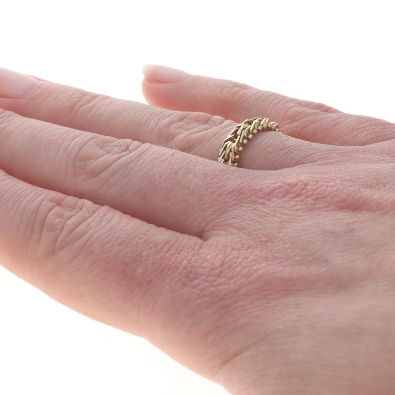 Yellow Gold Woven Chain Band - 14k Ring SZ 9 For Sale 1
