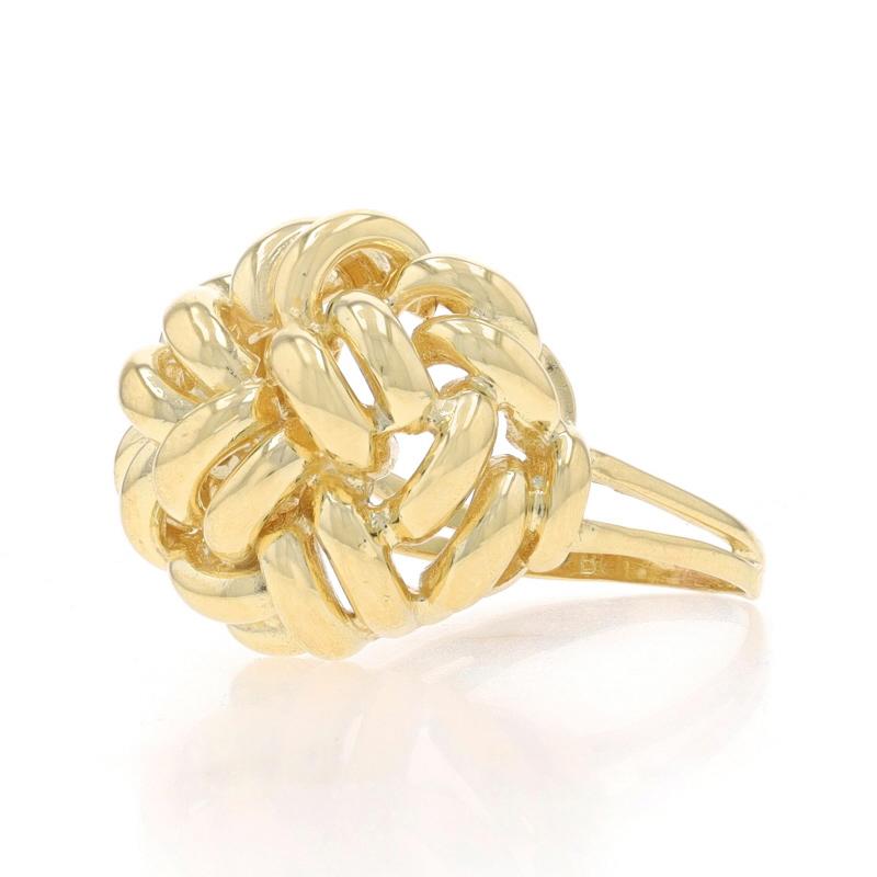 Women's Yellow Gold Woven Knot Dome Statement Ring - 14k For Sale