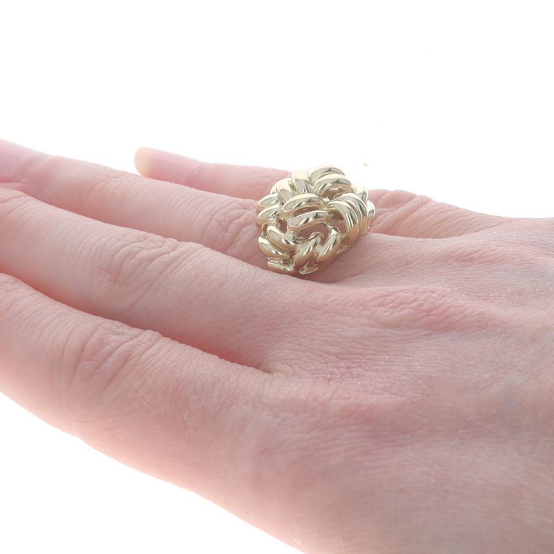Yellow Gold Woven Knot Dome Statement Ring - 14k For Sale 1