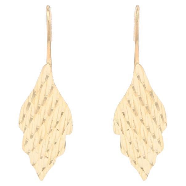Orecchini pendenti in oro giallo a forma di foglie intrecciate - 14k in vendita