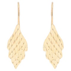 Orecchini pendenti in oro giallo a forma di foglie intrecciate - 14k
