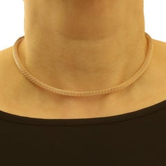 Yellow Gold Woven Mesh Chain Necklace 16" - 14k