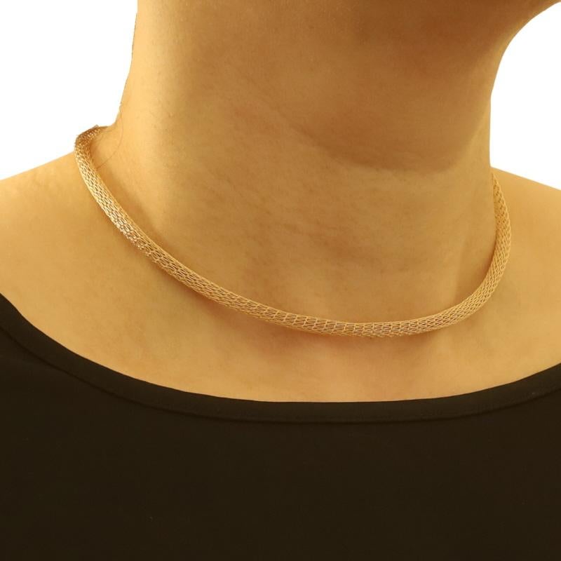 Collana a catena in oro giallo a maglia intrecciata da 16