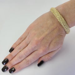Yellow Gold Woven Rope Chain Bracelet