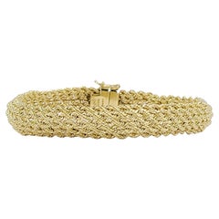 Yellow Gold Woven Rope Chain Bracelet