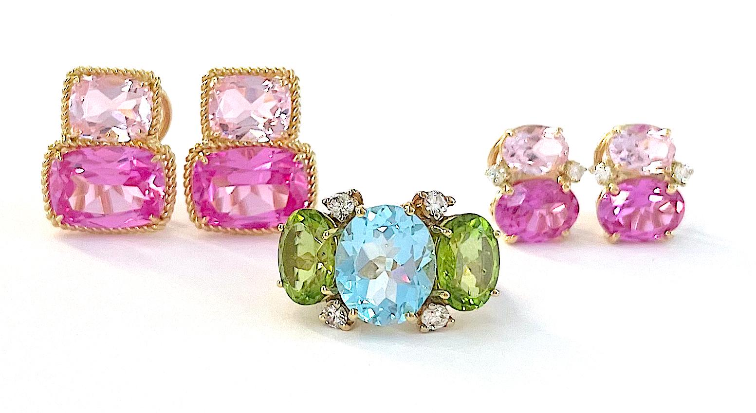 Christina Addison - Pendants d'oreilles en or jaune avec améthyste violette Neuf - En vente à New York, NY