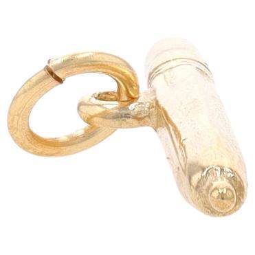Yellow Gold Writing Pencil Charm - 14k School Office Art Tool For Sale