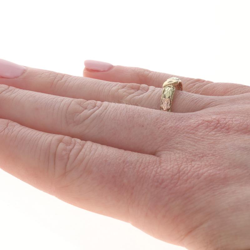 Women's Yellow Gold X Black Hills Gold Band - 14k Leaves For Sale
