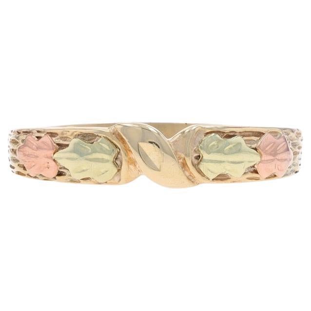 Yellow Gold X Black Hills Gold Band - 14k Leaves For Sale