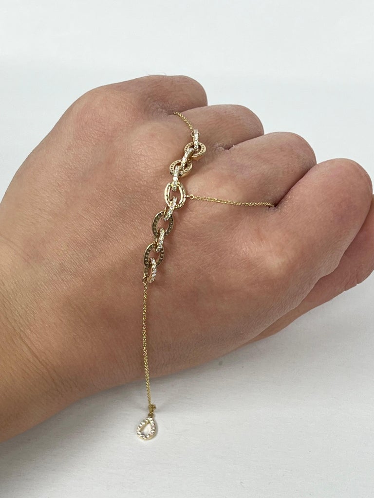 Yellow Gold Y Diamond Necklace For Sale at 1stDibs