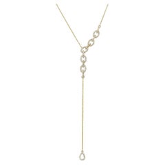 Yellow Gold Y Diamond Necklace