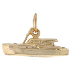 Yellow Gold Yacht Charm - 14k Boat Nautical Travel